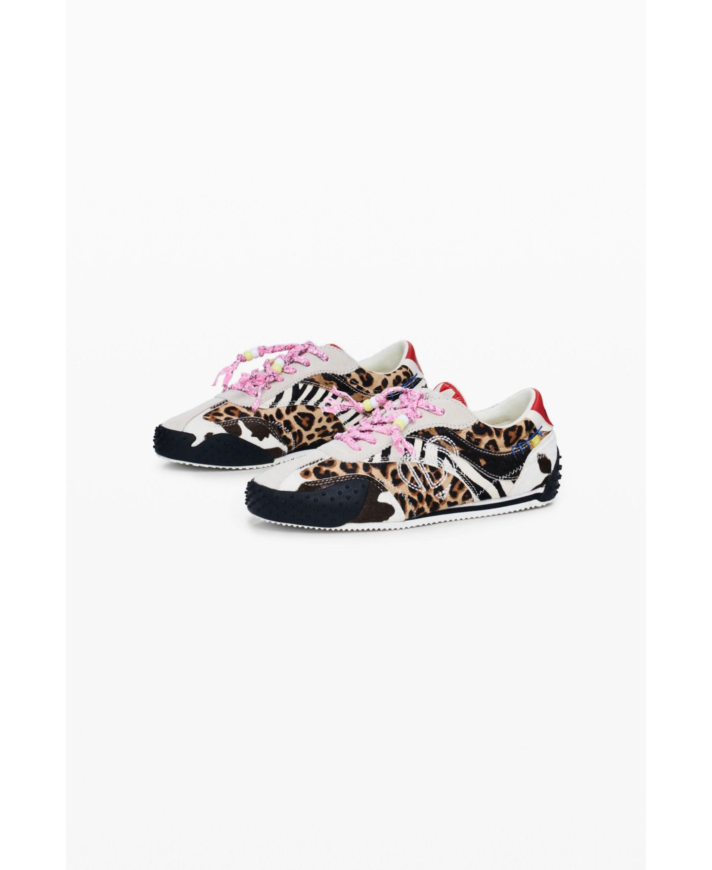 Женские кроссовки Desigual Patchwork animal print, цвет: Чёрный — фото 2