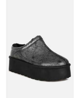 Womens Lottys Faux Leather Platform Classic Slip-On