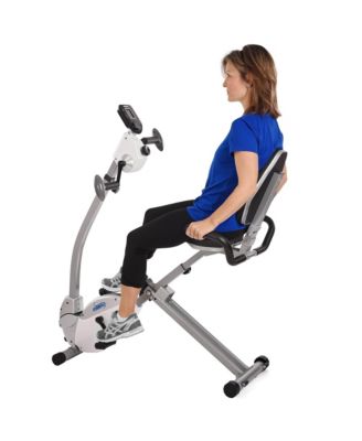 Recumbent Indoor Cardio Exercise Bike with Upper Body Exerciser