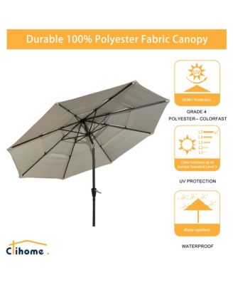 3-Tier Patio Umbrella,10ft Outdoor Patio Table Umbrella Large Umbrella Pool Umbrella For Deck, Pool, Garden, Patio，Red