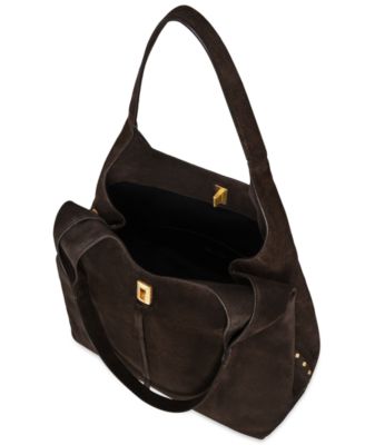 Darren Signature Large Suede Carryall Shoulder Bag