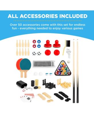2x4ft 10-in-1 Combo Game Table Set w/ Hockey, Foosball, Pool, Shuffleboard, Ping Pong