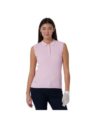 Women's Madelene Cable Knit Sleeveless Golf Polo