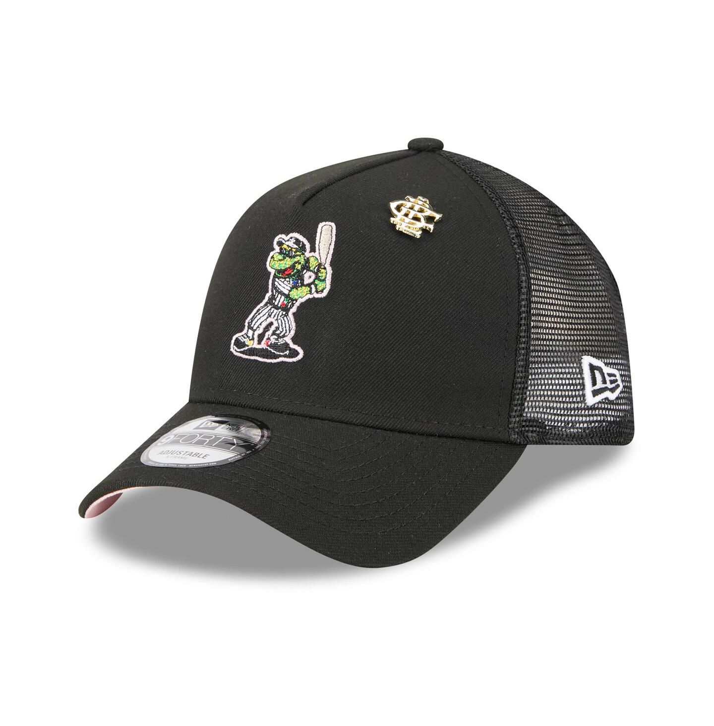 Мужская кепка New Era Black Chicago White Sox 2025 Big League Chew A-Frame 9FORTY Adjustable Trucker Hat — фото 1