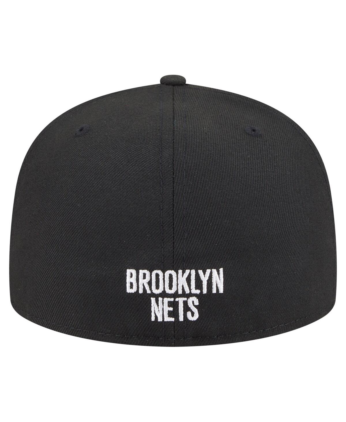 New Era Men's Black Brooklyn Nets Deceptor 59fifty Fitted Hat In Black