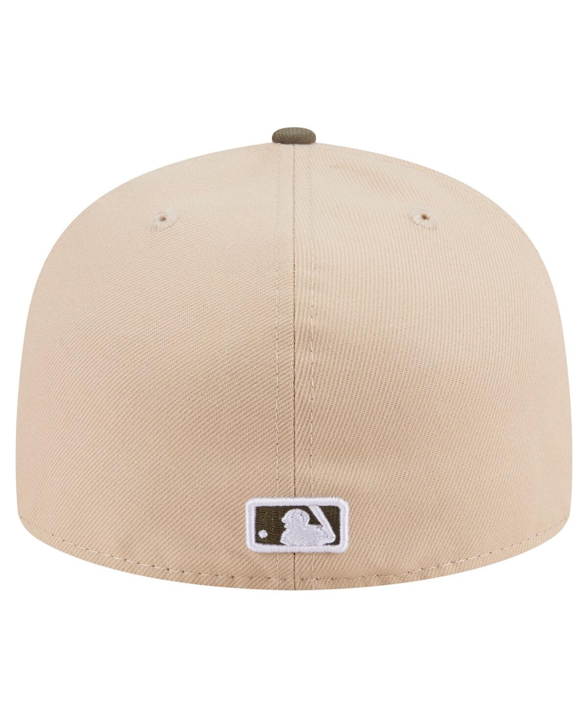 New Era Men's Light Beige/olive Kansas City Royals Two-tone Color Pack A-frame 59fifty Fitted Hat In Brown