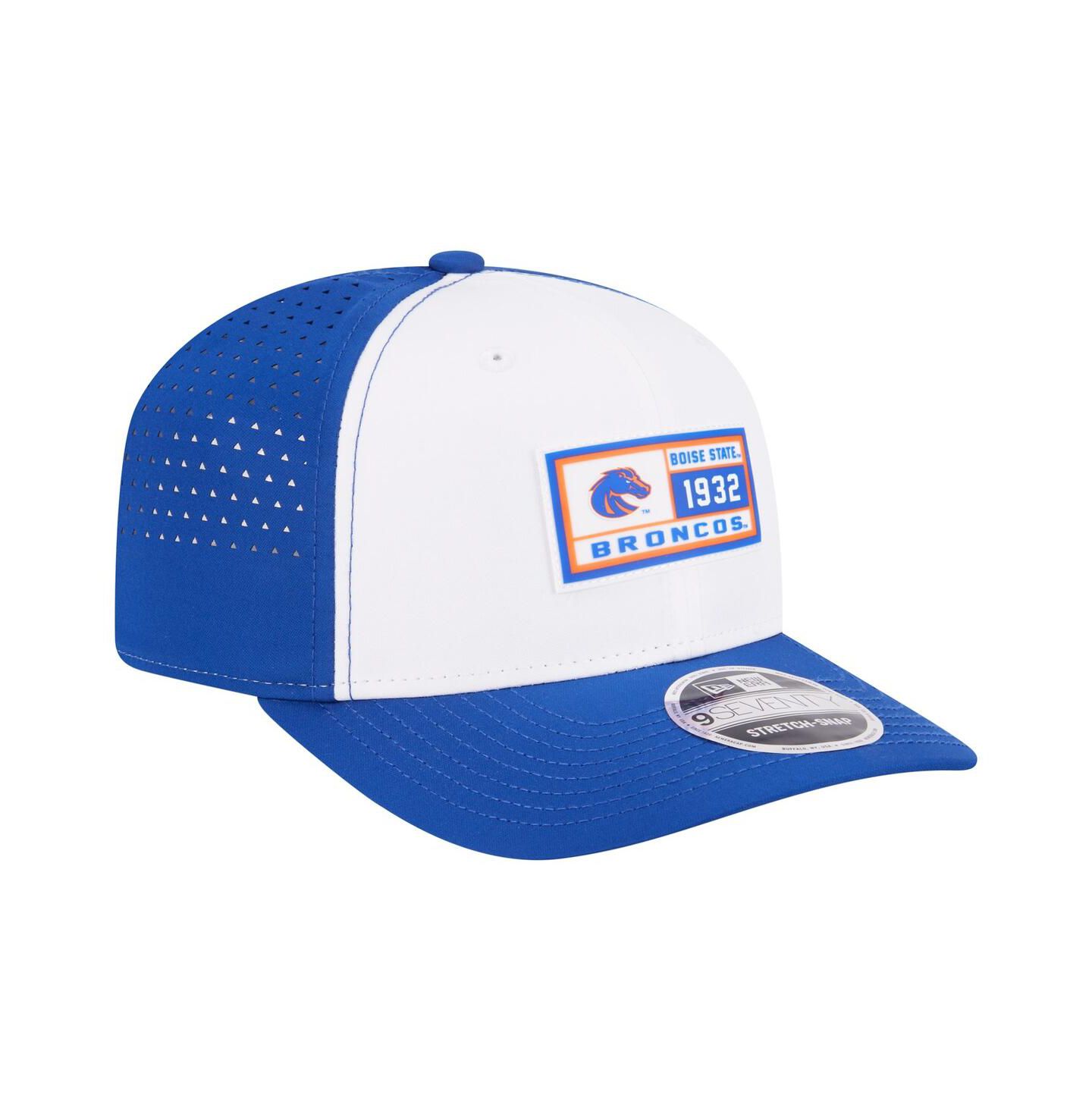 Мужская кепка New Era White/Royal Boise State Broncos Perforated Patched 9SEVENTY Adjustable Hat — фото 4