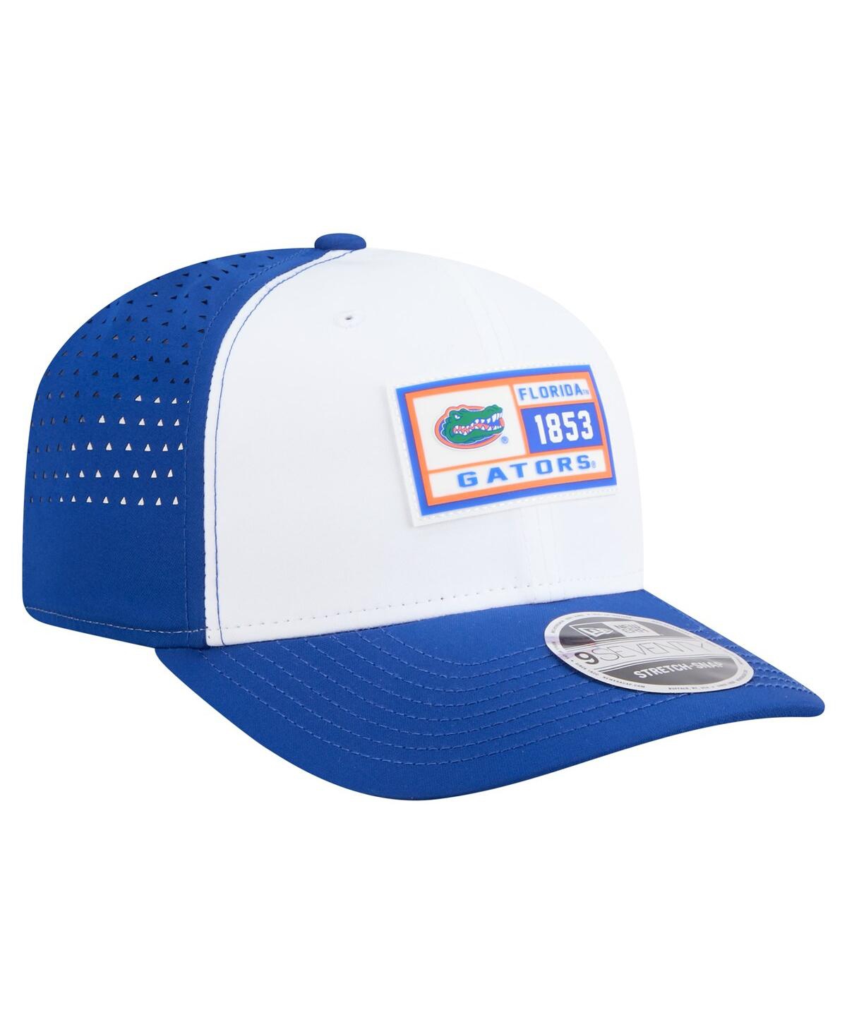 New Era Men's White/royal Florida Gators Perforated Patched 9seventy Adjustable Hat In Blue
