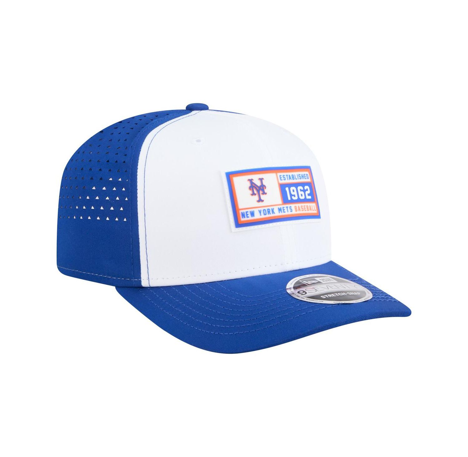 Men's White/Royal New York Mets Established Patch 9SEVENTY Adjustable Hat