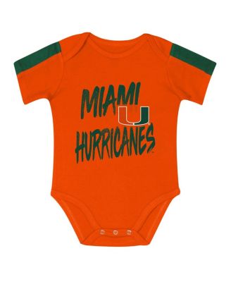 Baby Boys and Girls 3-Piece Green/Orange Miami Hurricanes Double Down Bodysuit and Pants Set