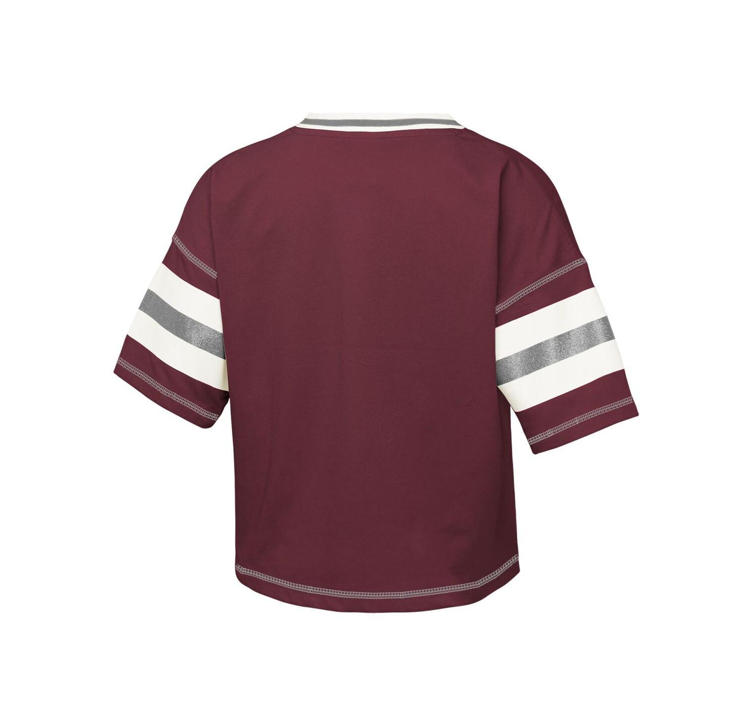 Big Girls Maroon Texas A&M Aggies Grid Iron V-Neck T-Shirt