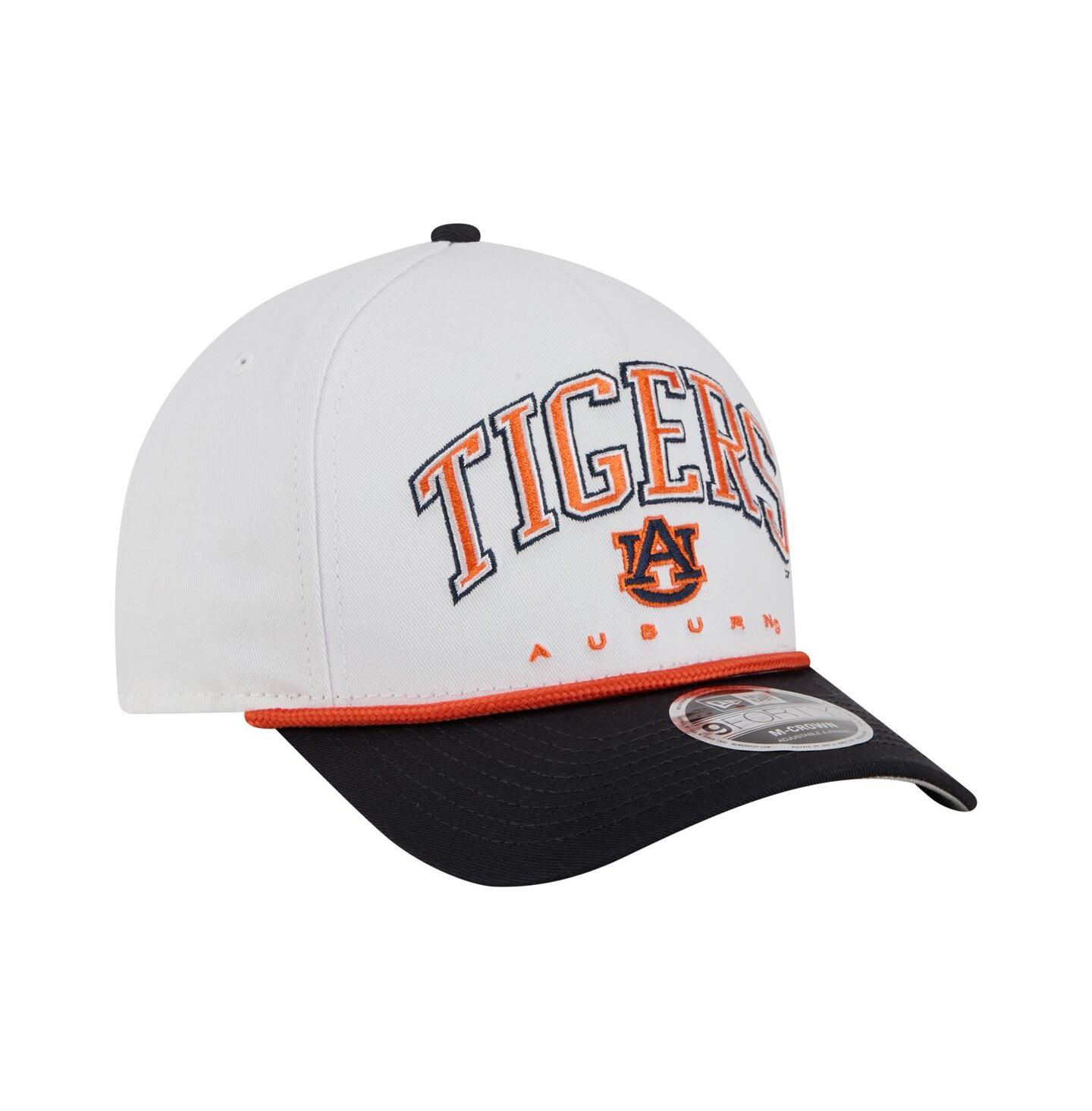 Мужская кепка New Era White/Navy Auburn Tigers Arch Two-Tone Rope 9FORTY A-Frame M-Crown Adjustable Hat — фото 4