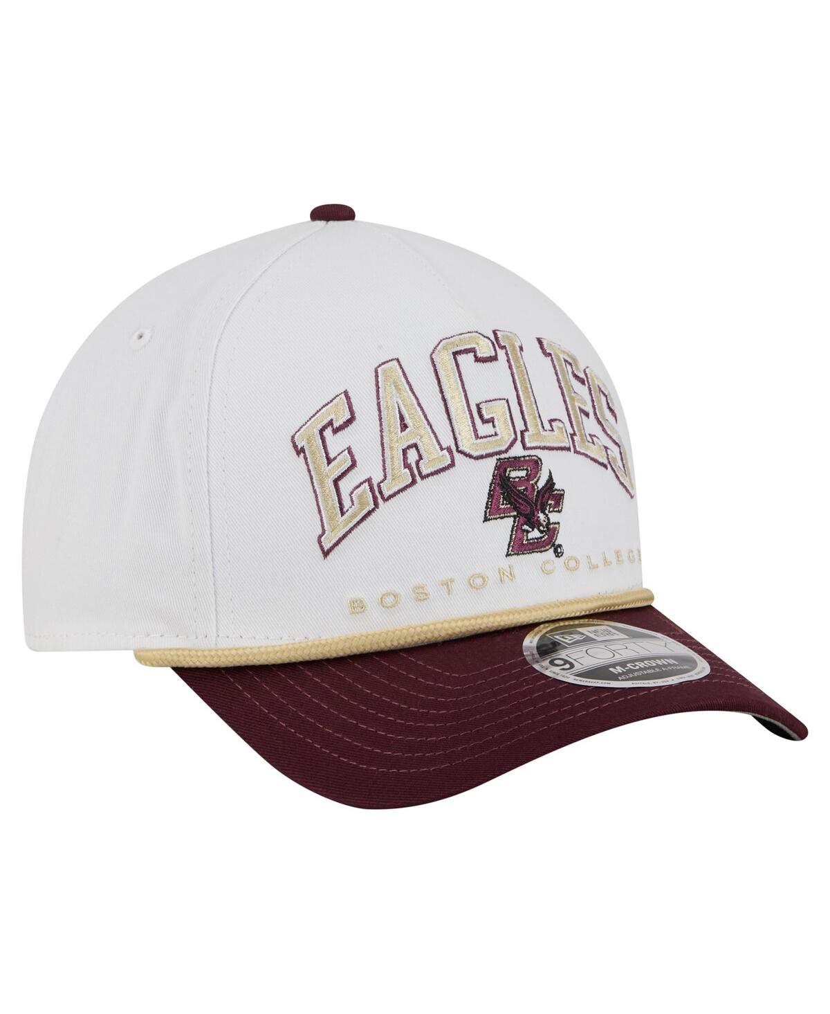 New Era Men's White/maroon Boston College Eagles Arch Two-tone Rope 9forty A-frame M-crown Adjustable Hat In Brown