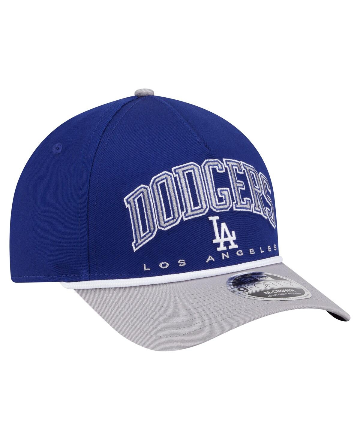 New Era Men's Royal/gray Los Angeles Dodgers Arch 9forty A-frame M-crown Adjustable Hat In Blue