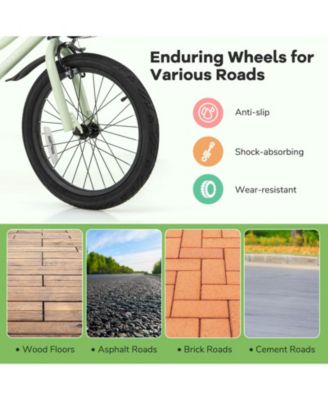 18" Kid s Bike with Training Wheels Adjustable Handlebar & Seat Handbrake