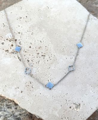Silver Clover Station Necklace