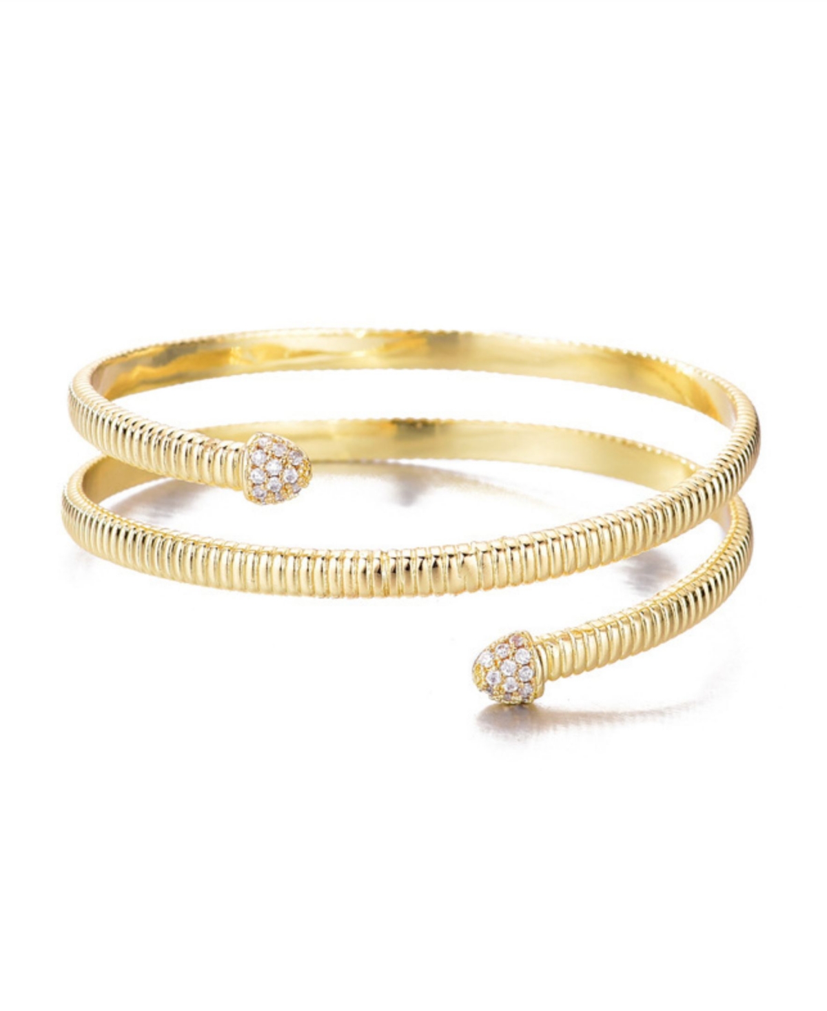 Adornia 14k Plated Cz Crystal Wrap Cuff Bracelet In Gold