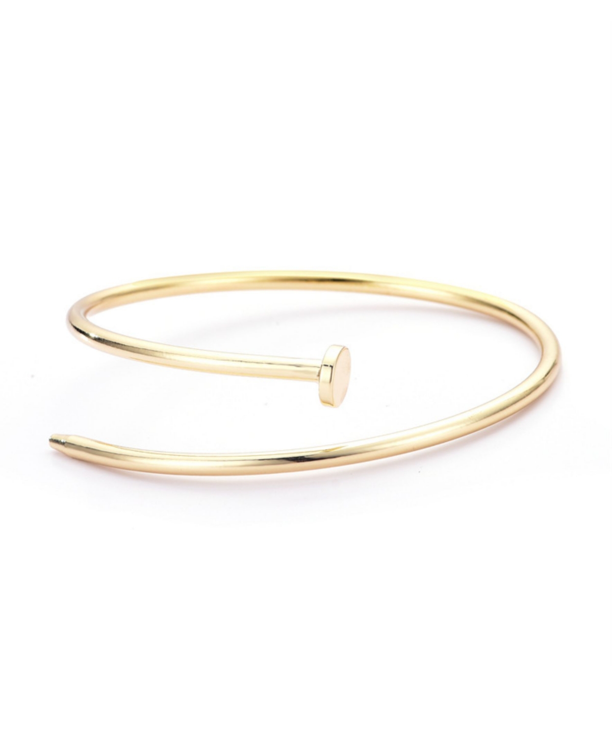 Adornia Plated Thin Nail Cuff Bracelet In Gold