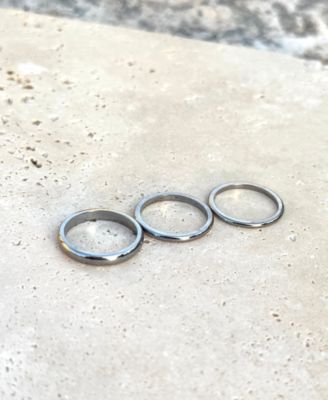 Tarnish Resistant Silver Stacking Band Set