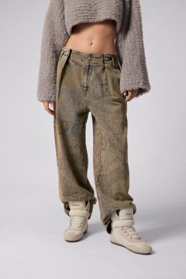 Women's Lettering denim pants