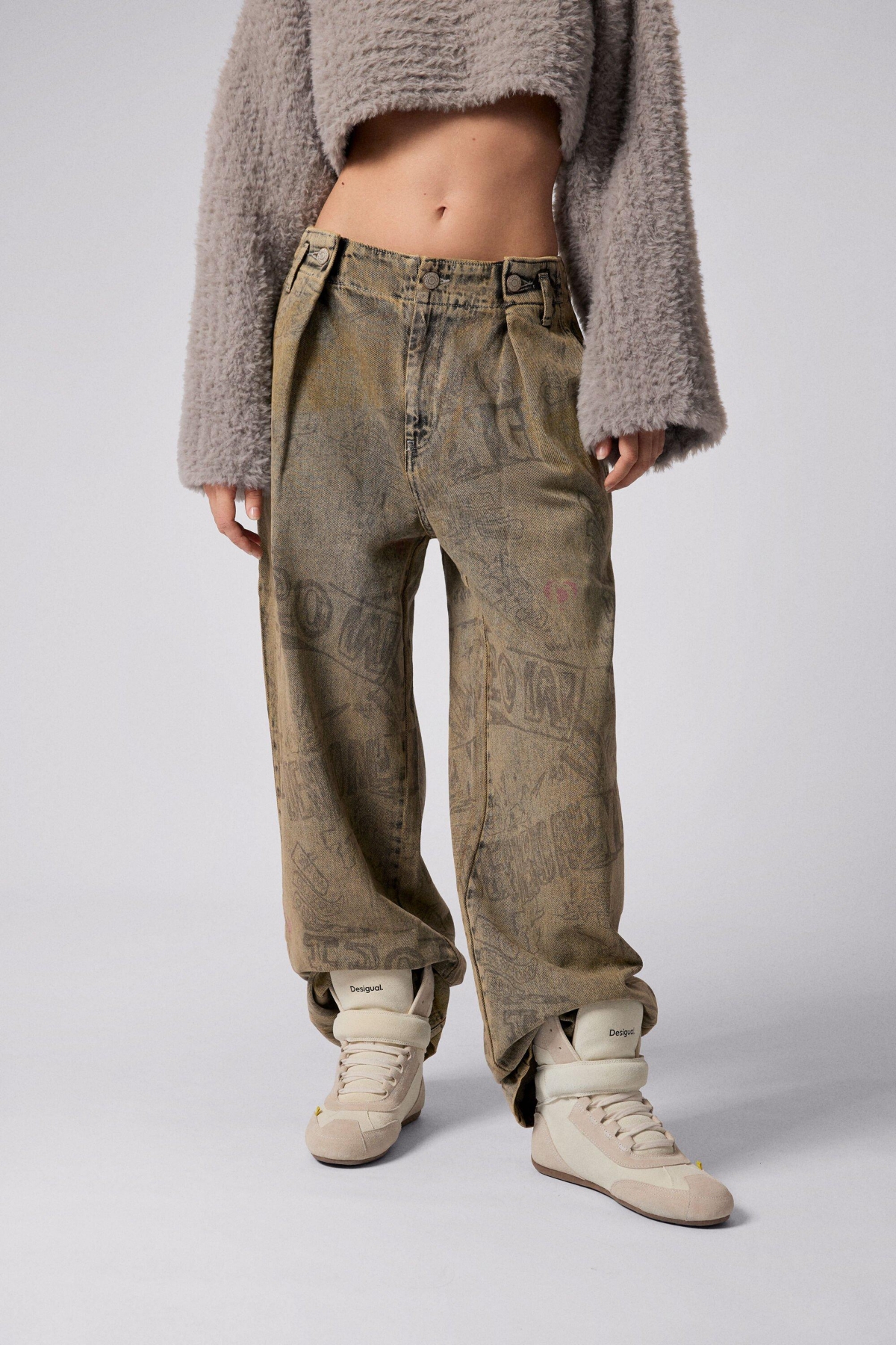 Desigual Women's Lettering denim pants