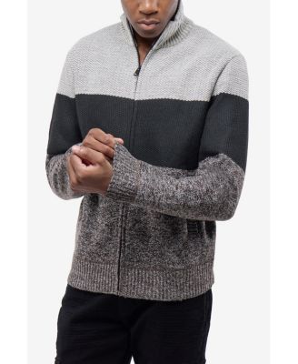 Men's Full Zip Mock Neck Sweater With Fleece Lining