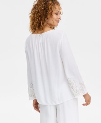Women's Floral Embroidered Blouse, Macy's Exclusive