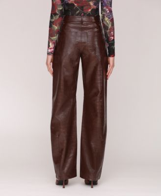 Women's Straight-Leg Faux Leather Pants