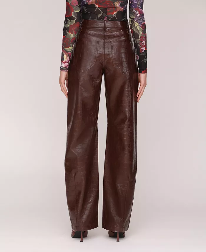 Women's Straight-Leg Faux Leather Pants - thumbnail 5