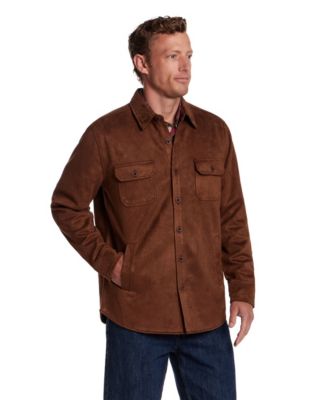 Men's Button Front Faux Suede Overshirt
