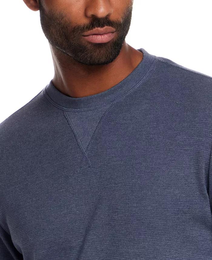 Men's Long Sleeve Textured Waffle Crewneck T-Shirt - thumbnail 7