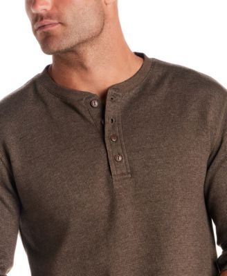 Men's Long Sleeved Waffle Henley T-shirt