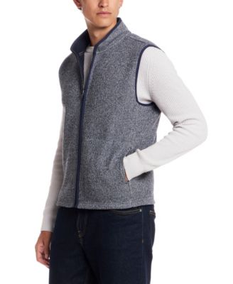 Men's Unlined Zip Front Knit Vest