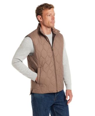 Men's Hexagon Zip Front Quilted Vest