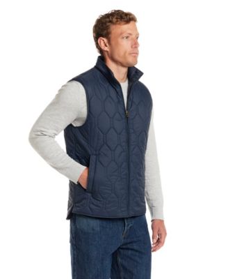 Men's Hexagon Zip Front Quilted Vest