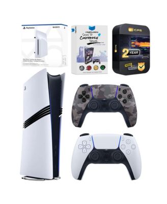 PlayStation 5 Pro 2TB Digital Bundle with Disc Drive, Extra Controller, MightySkins Voucher, and 2-Year Extended Warranty