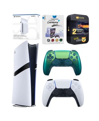PlayStation 5 Pro 2TB Digital Bundle with Disc Drive, Extra Controller, MightySkins Voucher, and 2-Year Extended Warranty