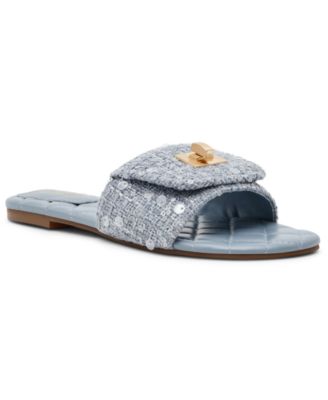 Steve Madden - Women's Moreland-S Turnlock Square Toe Slide Sandals