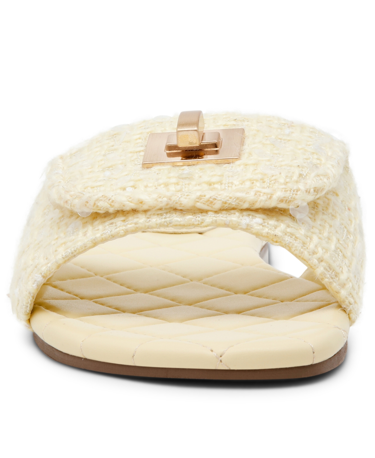 Steve Madden Women's Moreland-s Turnlock Square Toe Slide Sandals