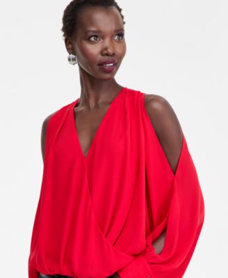 Women's Printed Arm-Slit Surplice Blouse, Macy's Exclusive