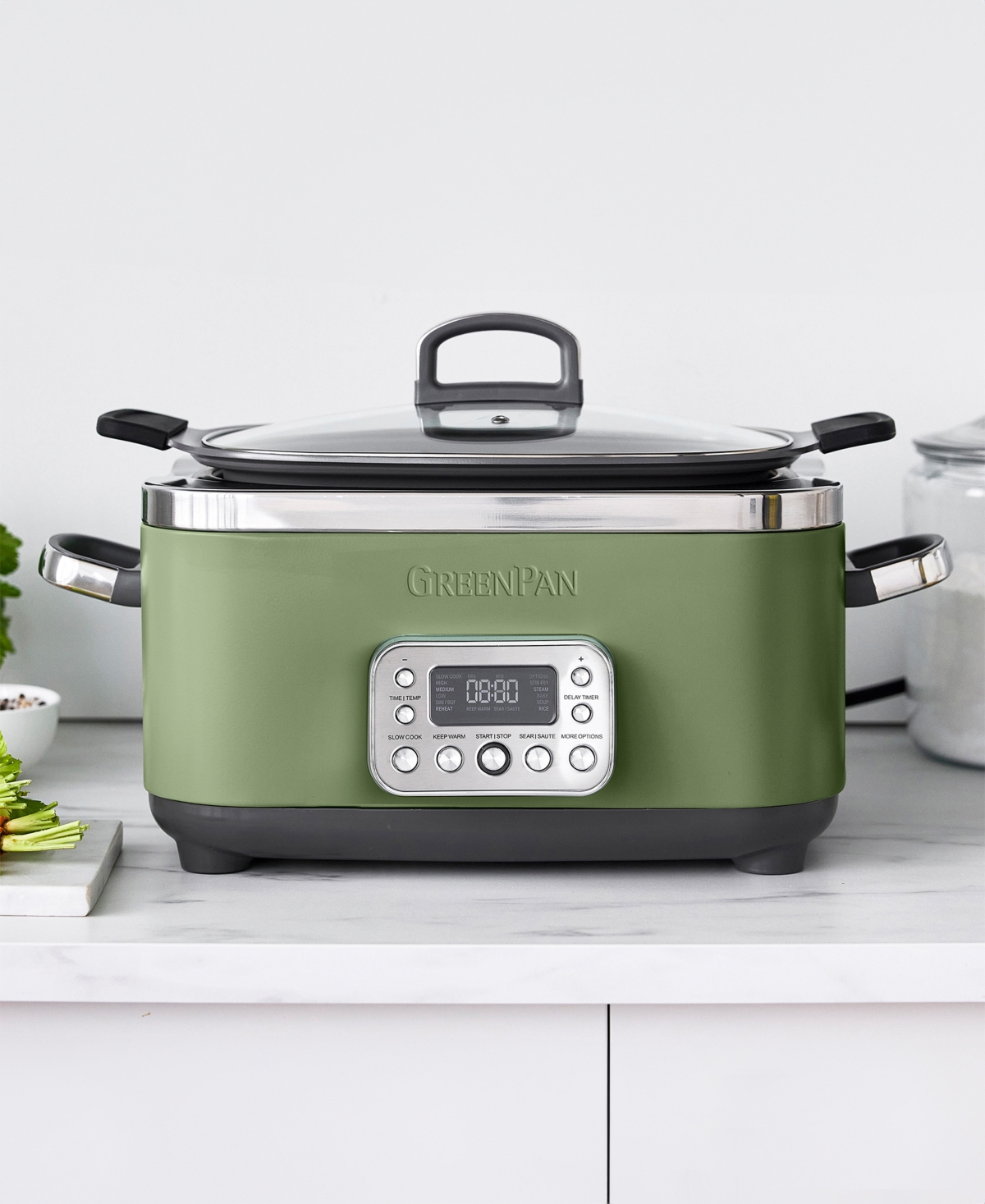 Greenpan Elite 6 Quart Ceramic Nonstick Slow Cooker In Green