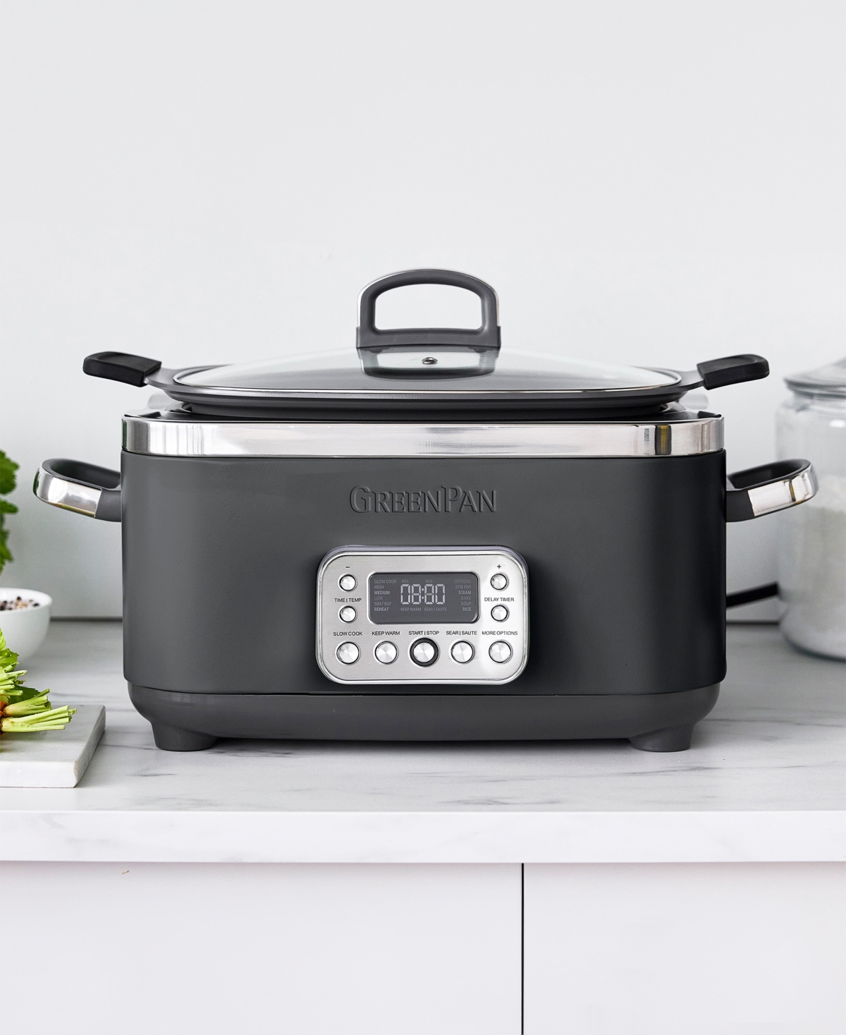 Greenpan Elite 6 Quart Ceramic Nonstick Slow Cooker In Black