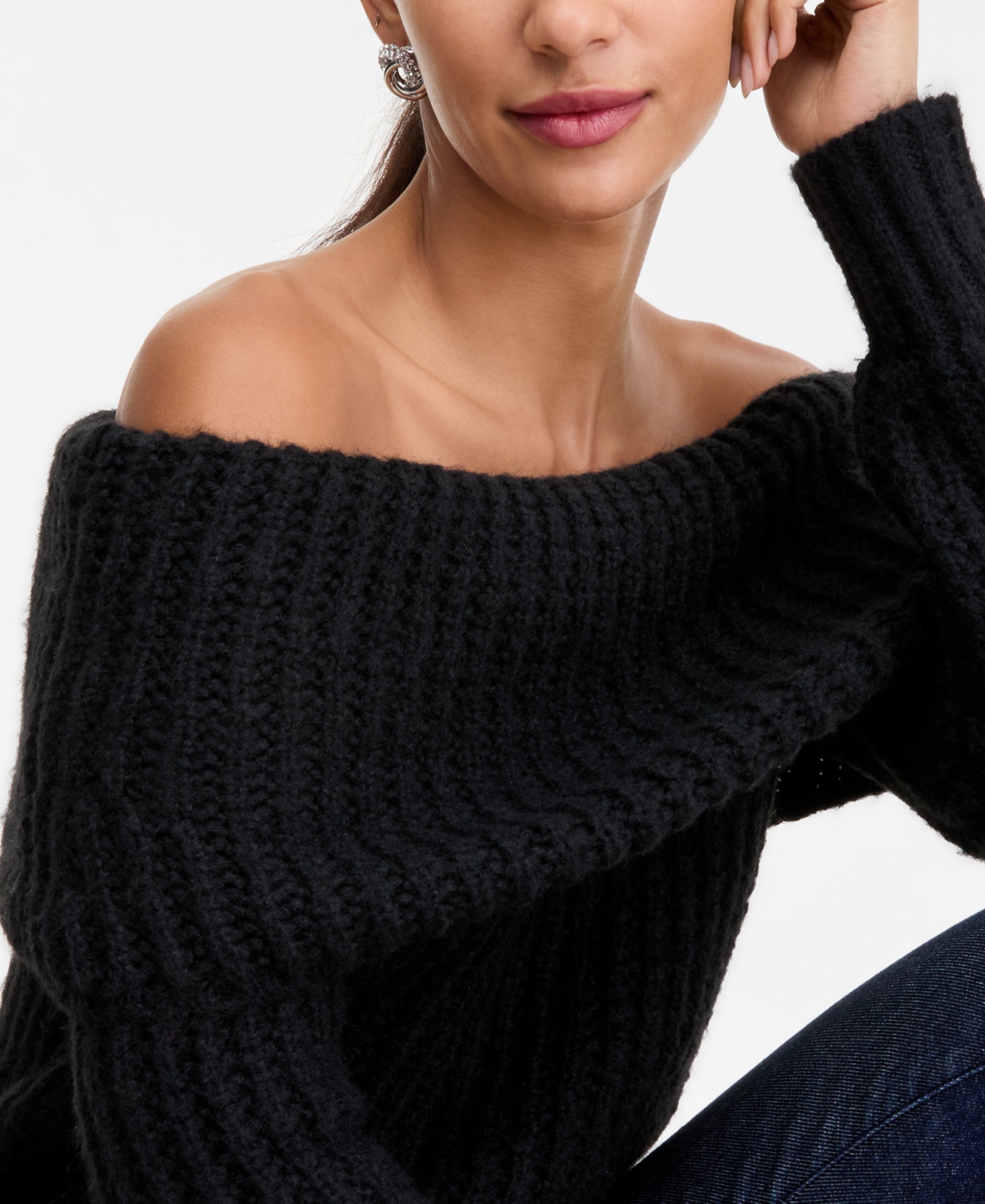 I.n.c. International Concepts Women's Lofty Off-The-Shoulder Sweater, Macy's Exclusive