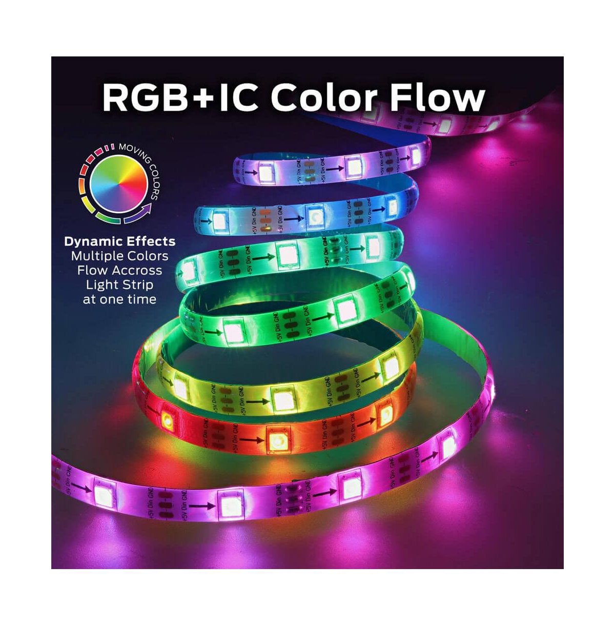 Monster 25 Ft. Sound Reactive Color Flow Indoor Led Light Strip with Razer Chroma Smart Sync