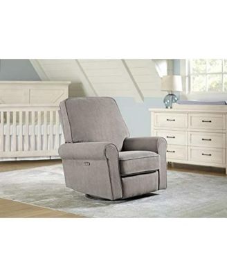 Savannah Fabric Power Glider and Recliner in Platinum Gray