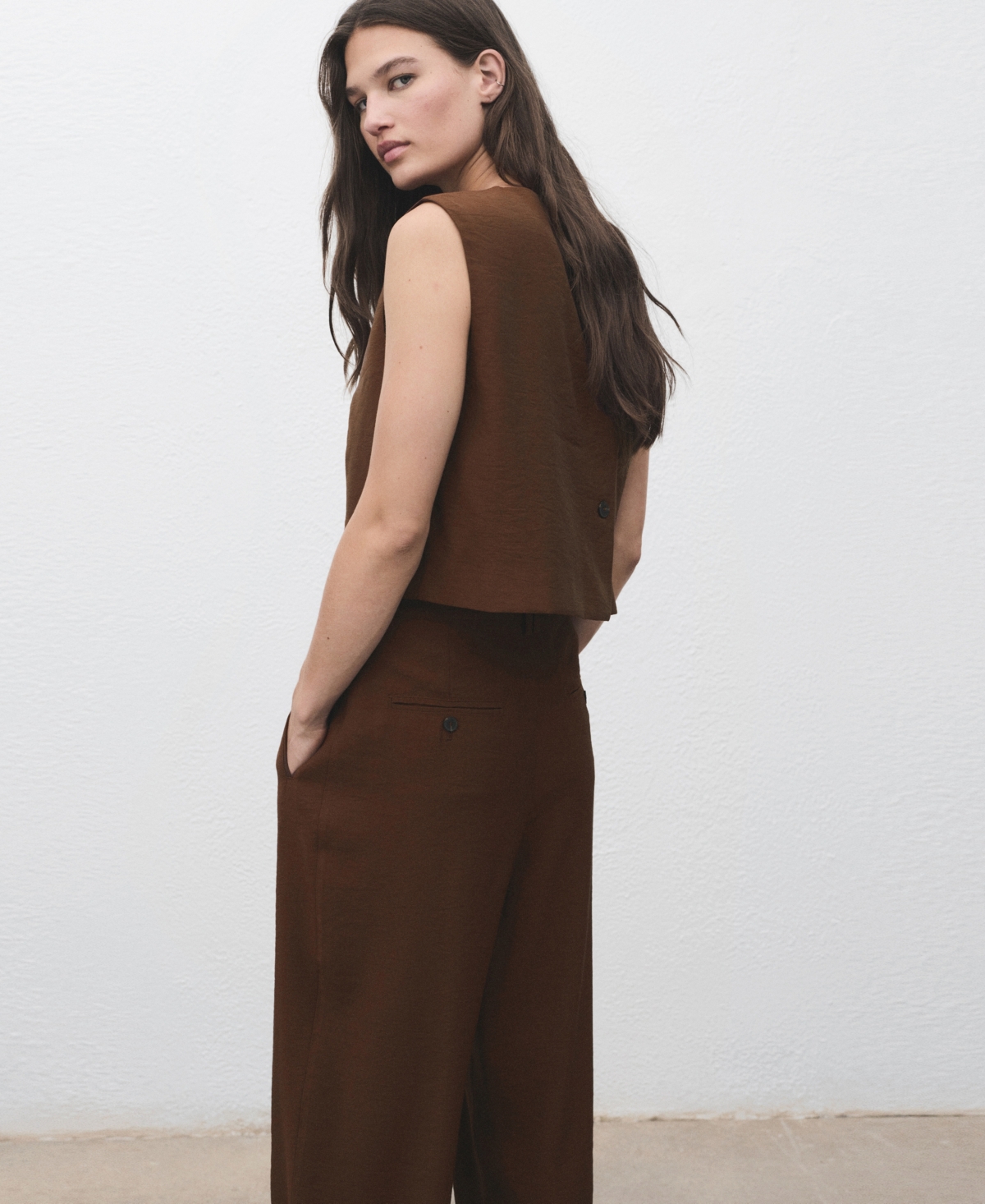 Mango Women's Buttoned Crop Top