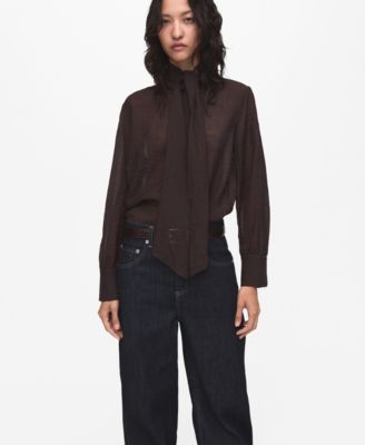 Women's Foulard Detail Textured Blouse