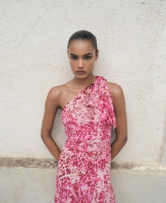 Women's Asymmetrical Animal-Print Dress