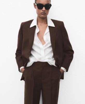 MANGO - Women's Lyocell Suit Straight Pants