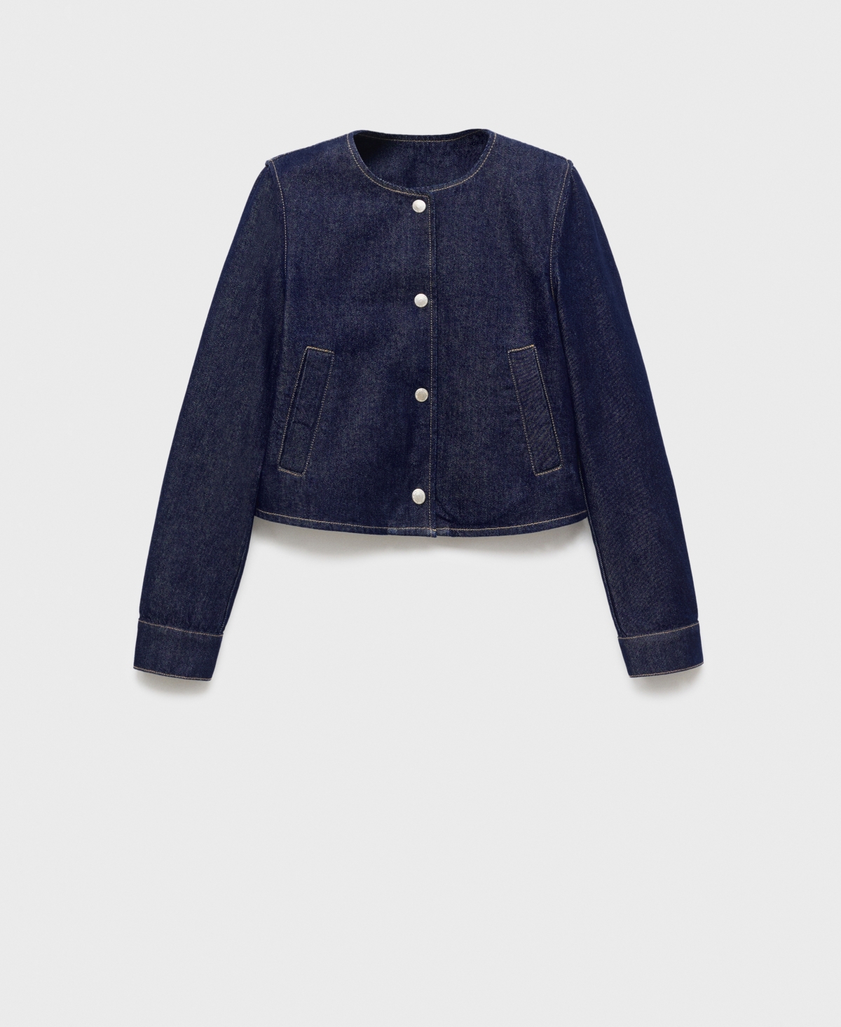 Mango Women's Denim Crop Jacket In Blue